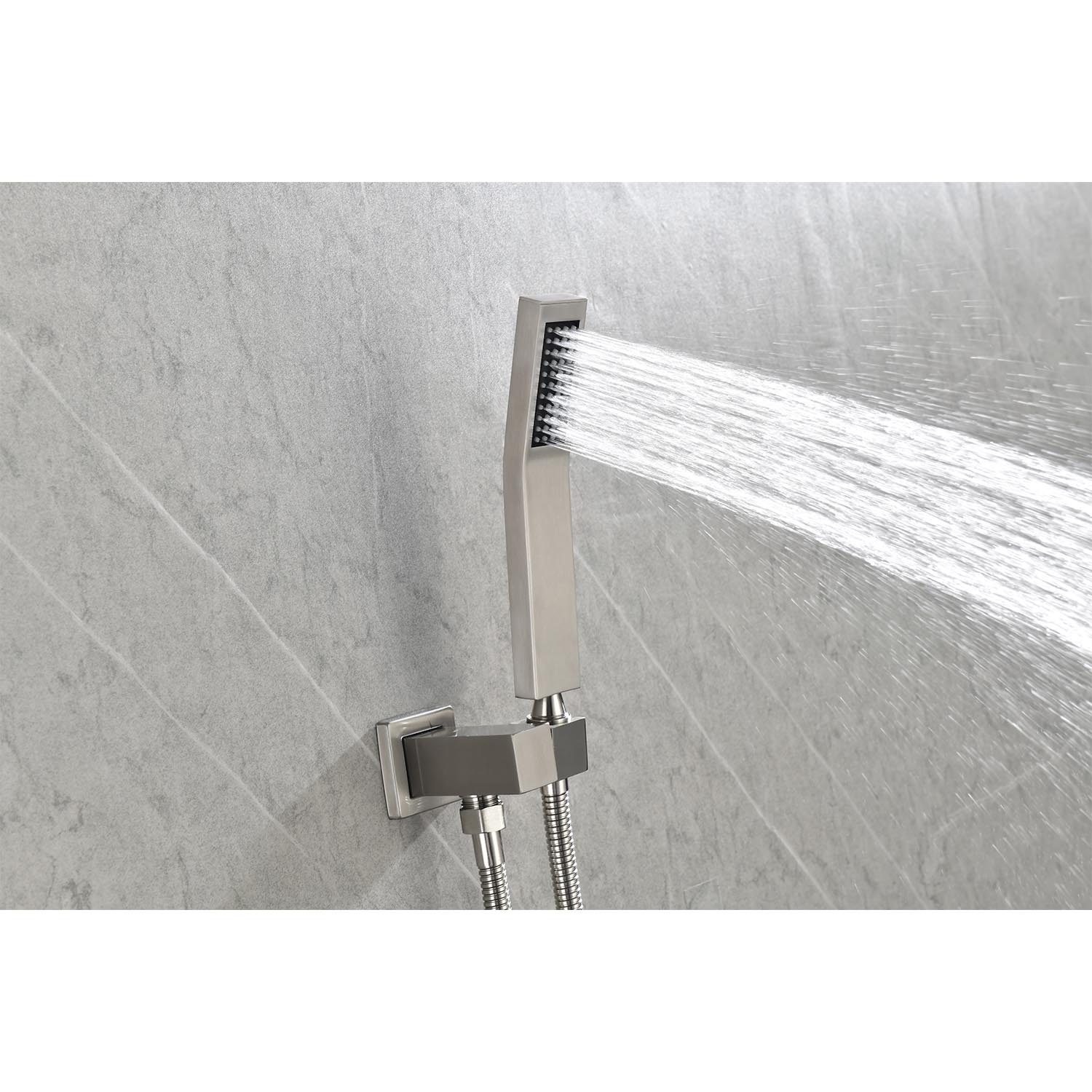 16" Shower Head System Ceiling Mounted Shower One Brushed Nickel Wall Mounted Bathroom Brass