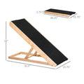 Elevated Pet Ramp For Dogs, Cats, Rabbits, Height Adjustable And Foldable Black Wood