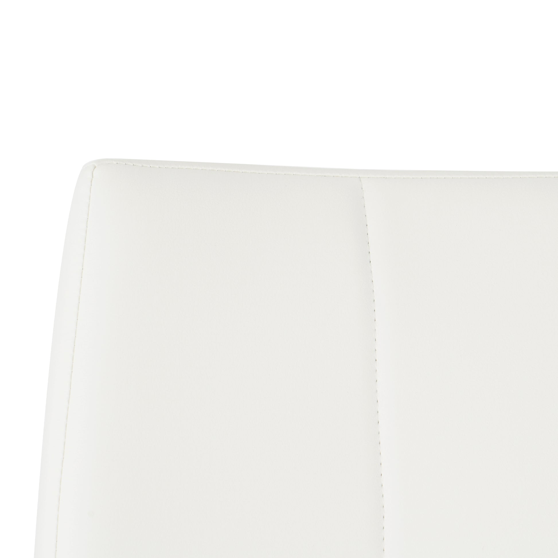 Modern Style Glass Table, Pu Fabric Chair Electroplated Chair Legs, Solid Support Base, Furniture Made Of Selected Materials To Highlight Fashion, Suitable For Living Room Use Set Of 5 White Mdf Metal