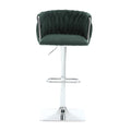 Coolmore Vintage Bar Stools With Back And Footrest Counter Height Dining Chairs 2Pc Set Emerald Boucle