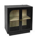 Storage Cabinet With Acrylic Door For Living Room, Dining Room, Study Black Particle Board