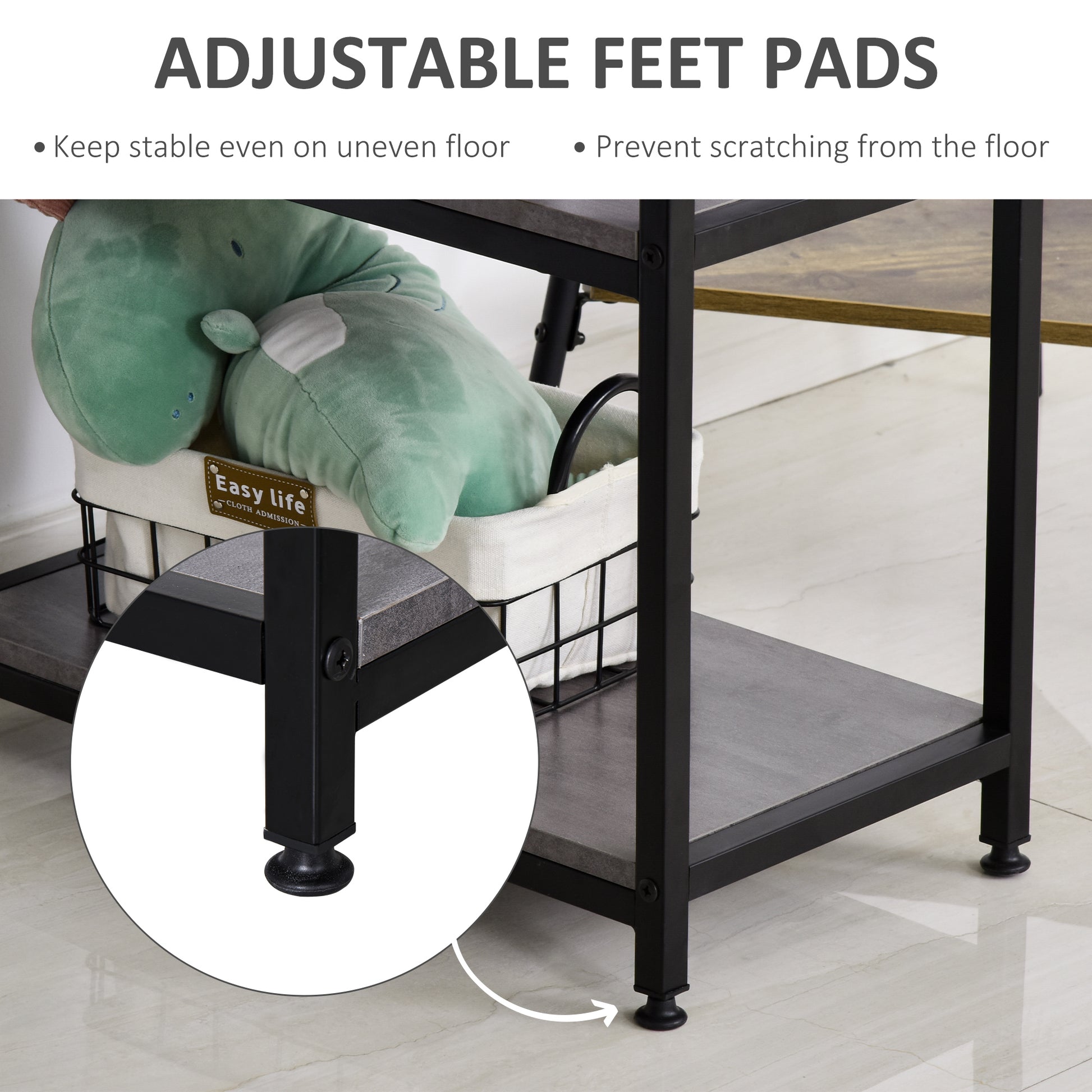 55 Inch Home Office Computer Desk Study Writing Workstation With Storage Shelves, Elevated Monitor Shelf, Cpu Stand, Durable X Shaped Construction, Grey Wood Grain Grey Engineered Wood