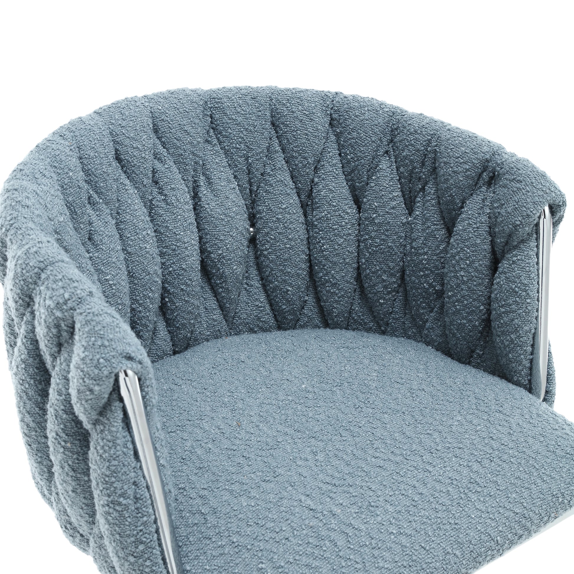 Coolmore Vintage Bar Stools With Back And Footrest Counter Height Dining Chairs 2Pc Set Light Blue Boucle