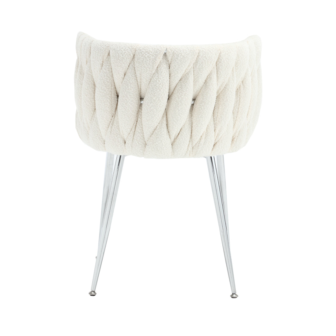 Coolmore Leisure Dining Chairs Accent Chair Velvet Accent Lounge Chair With Metal Feet 2Pc Set Ivory Boucle