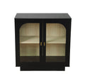 Storage Cabinet With Acrylic Door For Living Room, Dining Room, Study Black Particle Board