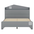 3 Pieces Bedroom Sets Full Size House Bed With Storage Headboard, Wooden Nightstand And Storage Dresser,Gray Gray Wood