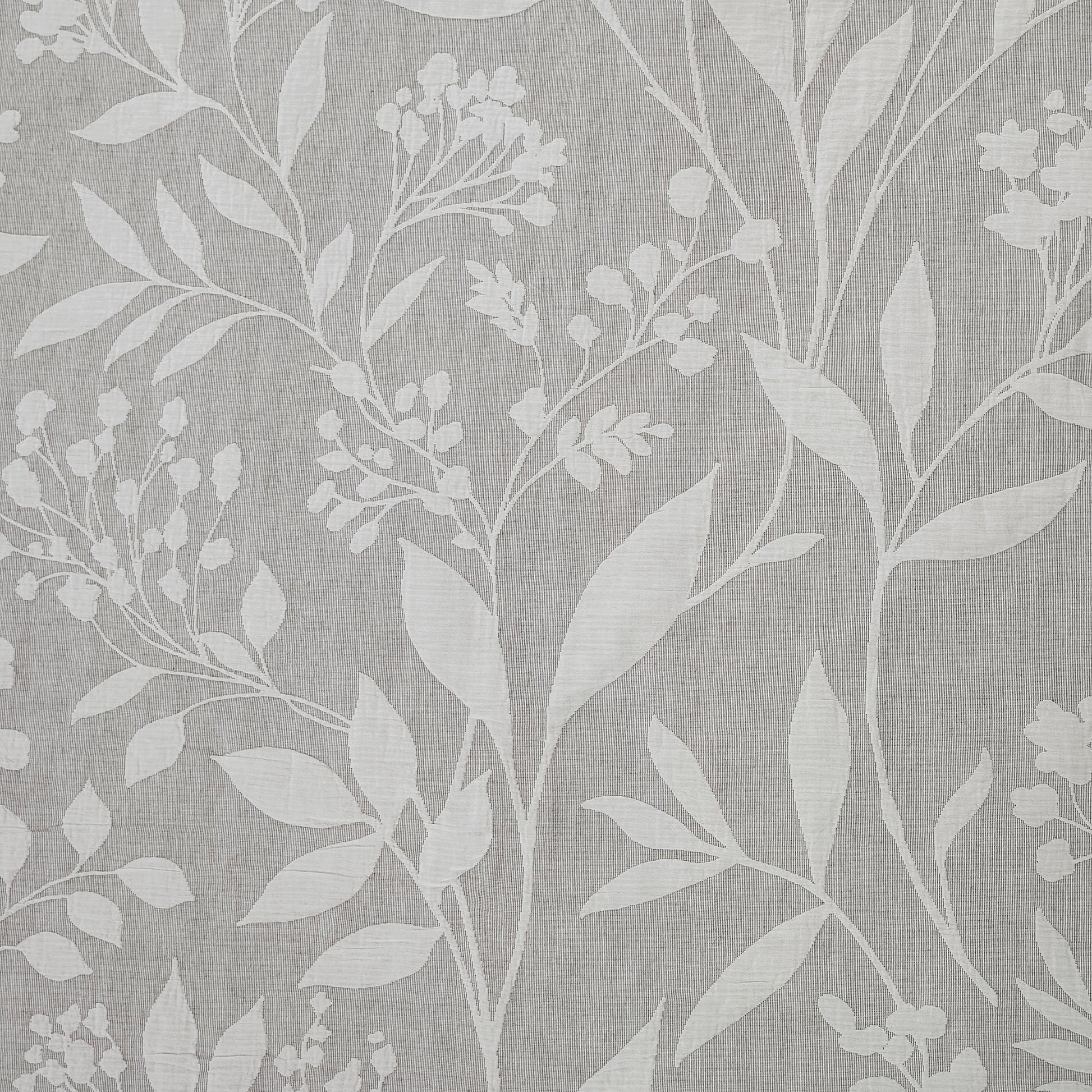 Floral Shower Curtain Taupe Cotton