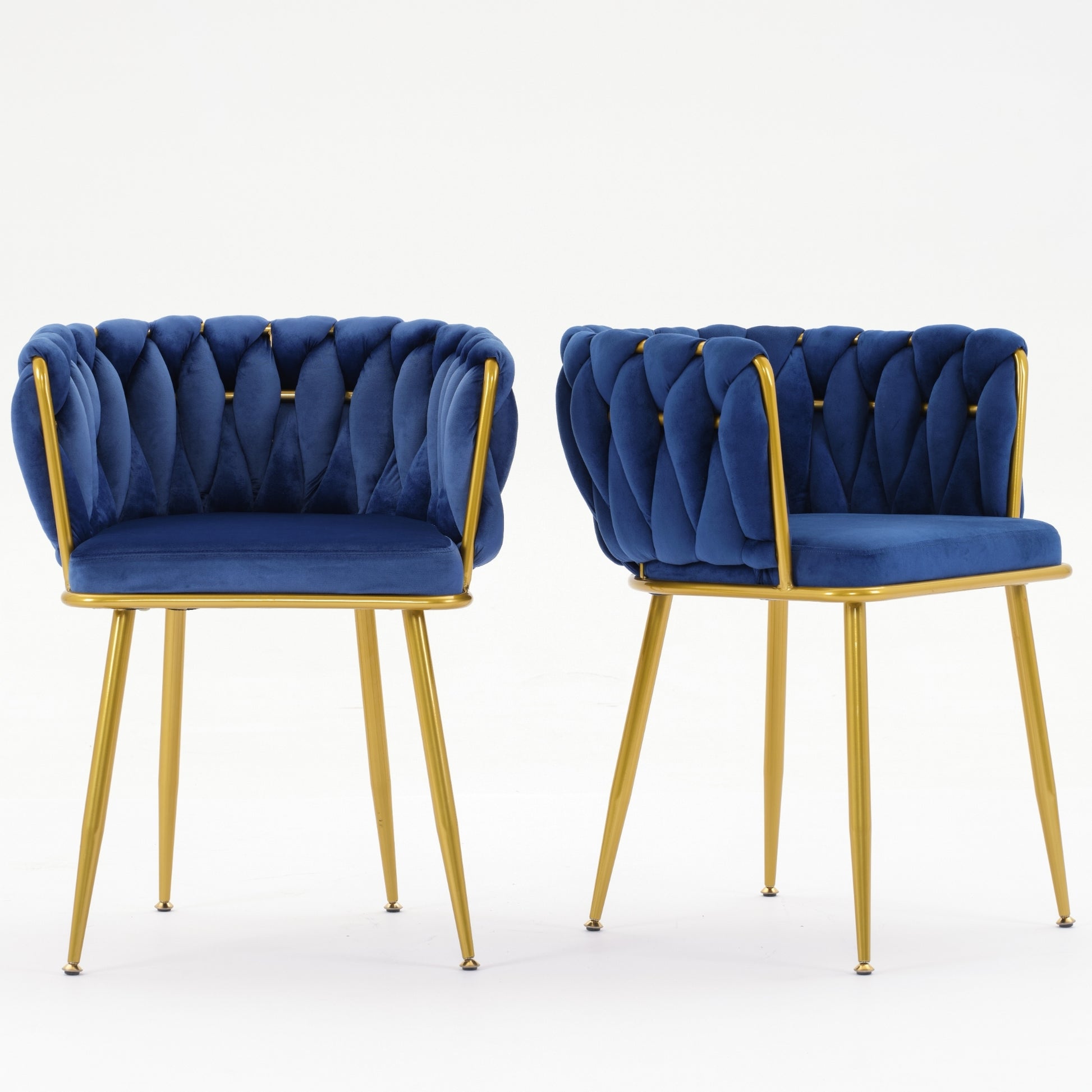 Living Room Chairs,Velvet Makeup Vanity Chair With Back Arm Modern Bedroom Accent Chair Elegant Comfy Single Upholstered Chair With Gold Metal Legs Blue,2 Set Blue Foam Velvet