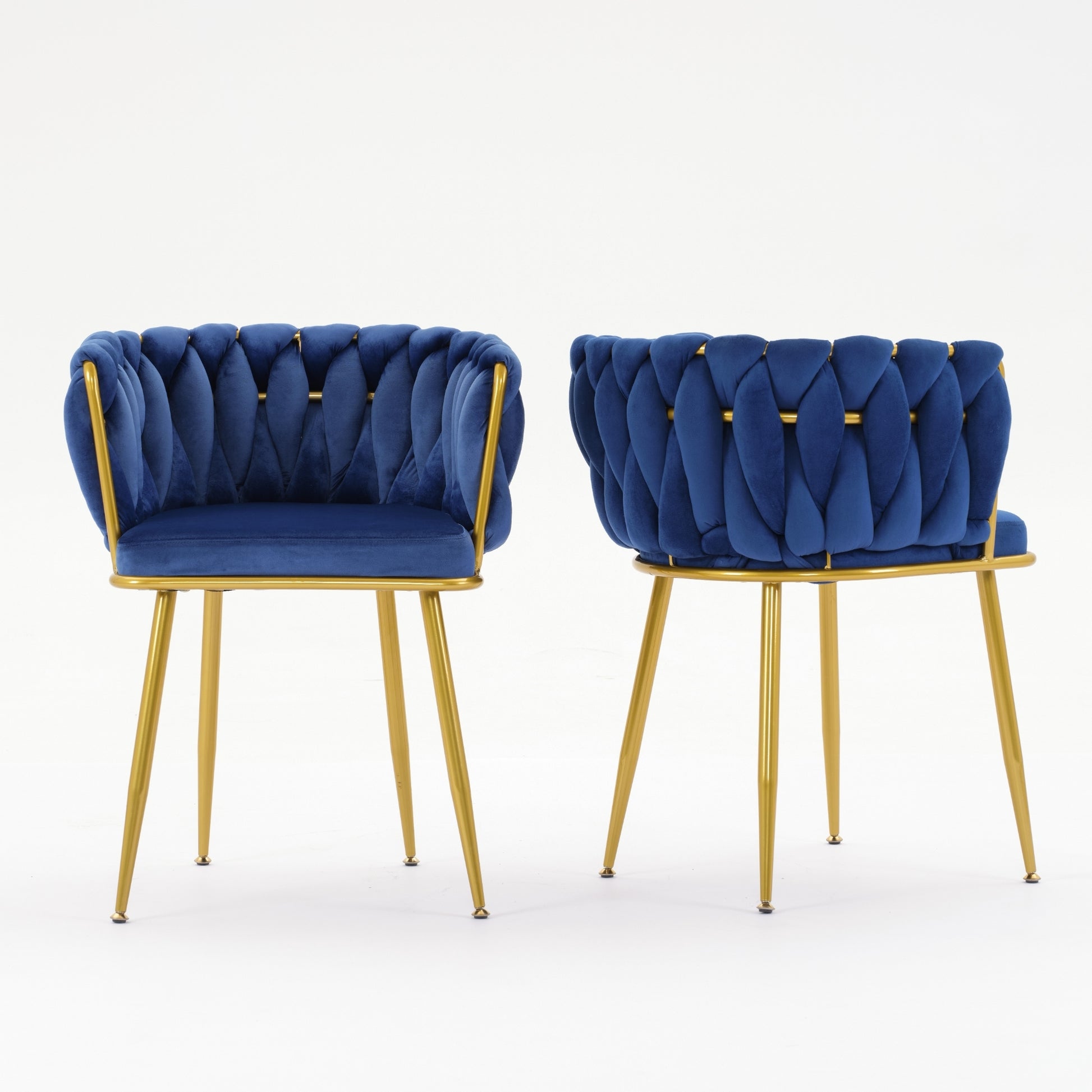 Living Room Chairs,Velvet Makeup Vanity Chair With Back Arm Modern Bedroom Accent Chair Elegant Comfy Single Upholstered Chair With Gold Metal Legs Blue,2 Set Blue Foam Velvet