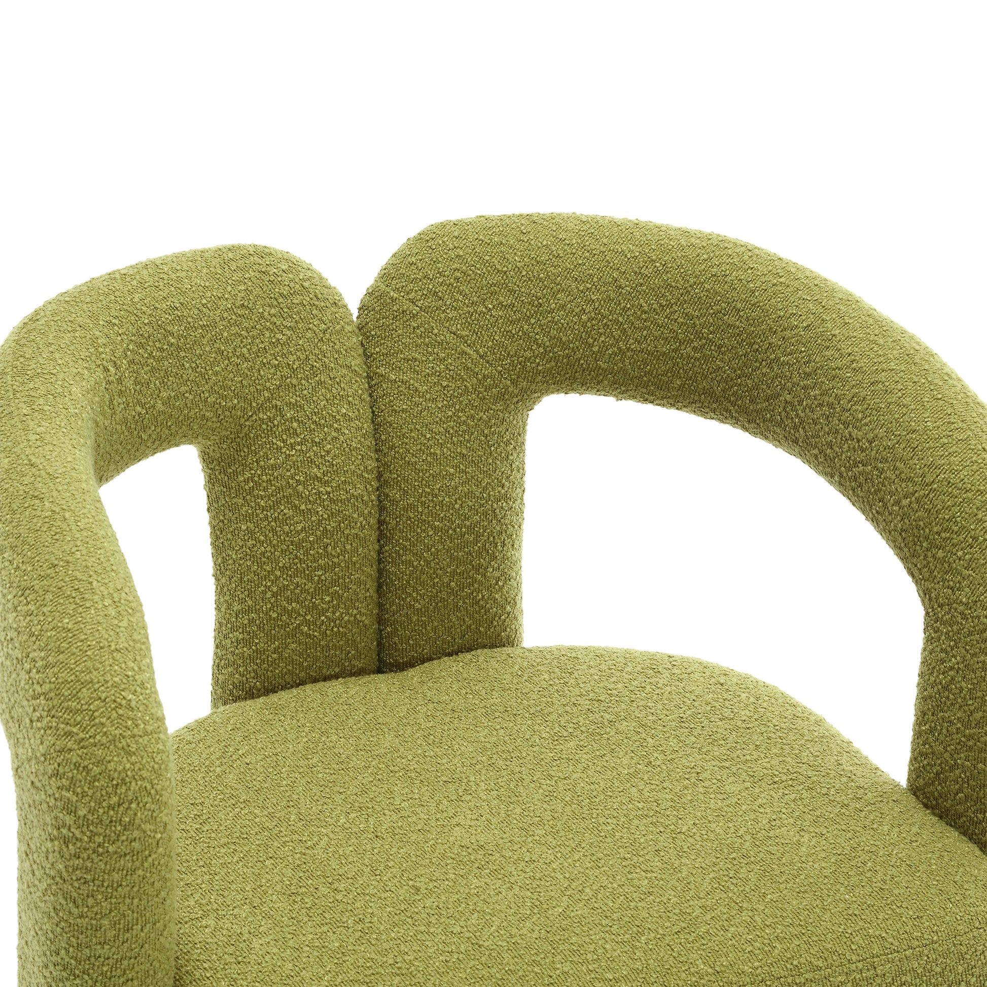 Coolmore 360 Degree Swivel Cuddle Barrel Accent Chairs, Round Armchairs With Wide Upholstered, Fluffy Fabric Chair For Living Room, Bedroom, Office, Waiting Rooms Olive Green Boucle Olive Green Foam Boucle