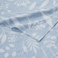 Floral Shower Curtain Blue Cotton