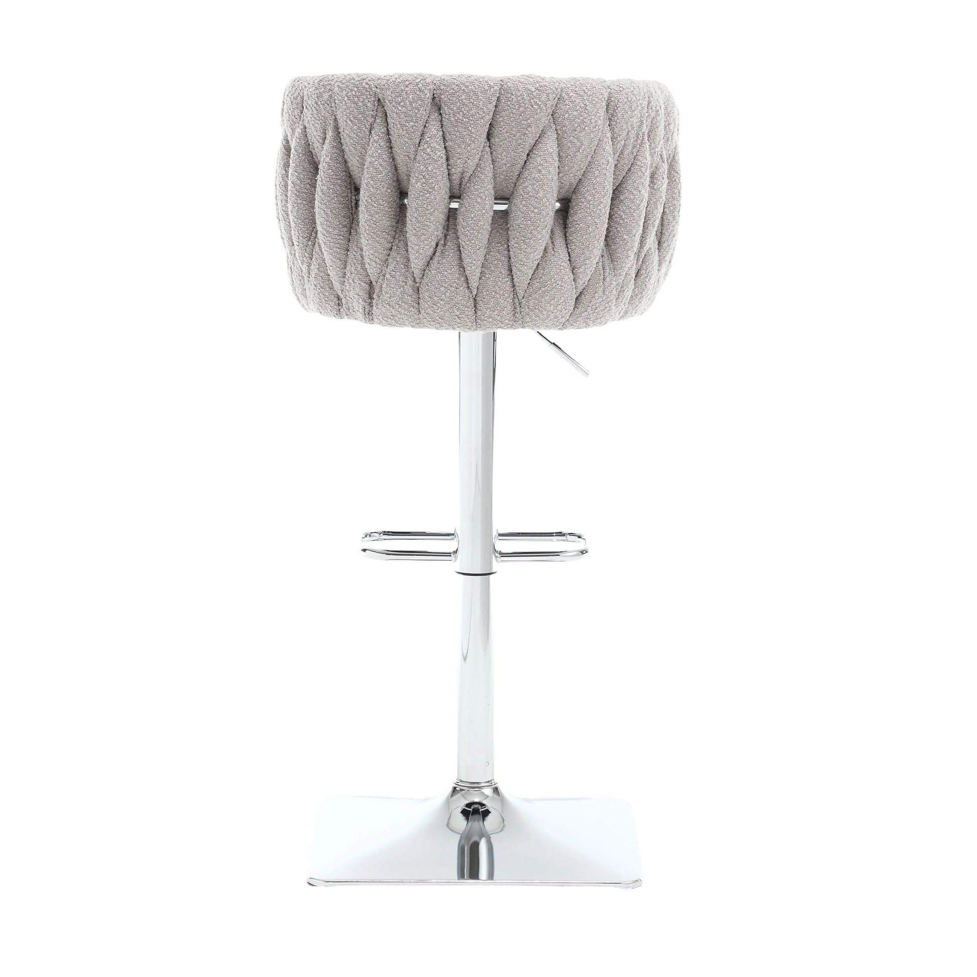 Coolmore Vintage Bar Stools With Back And Footrest Counter Height Dining Chairs 2Pc Set Gray Boucle