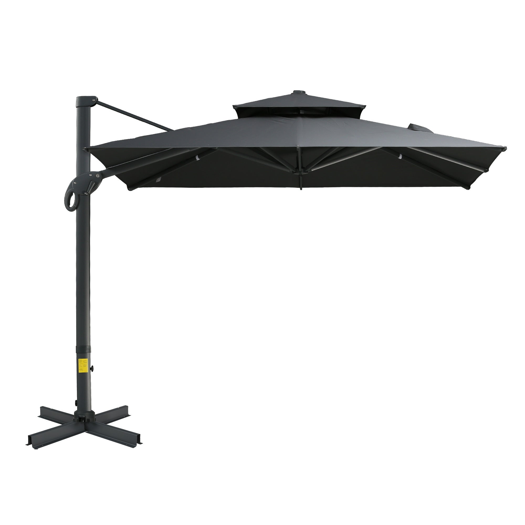 10ft Offset Patio Umbrella, Hanging Cantilever gray-aluminium