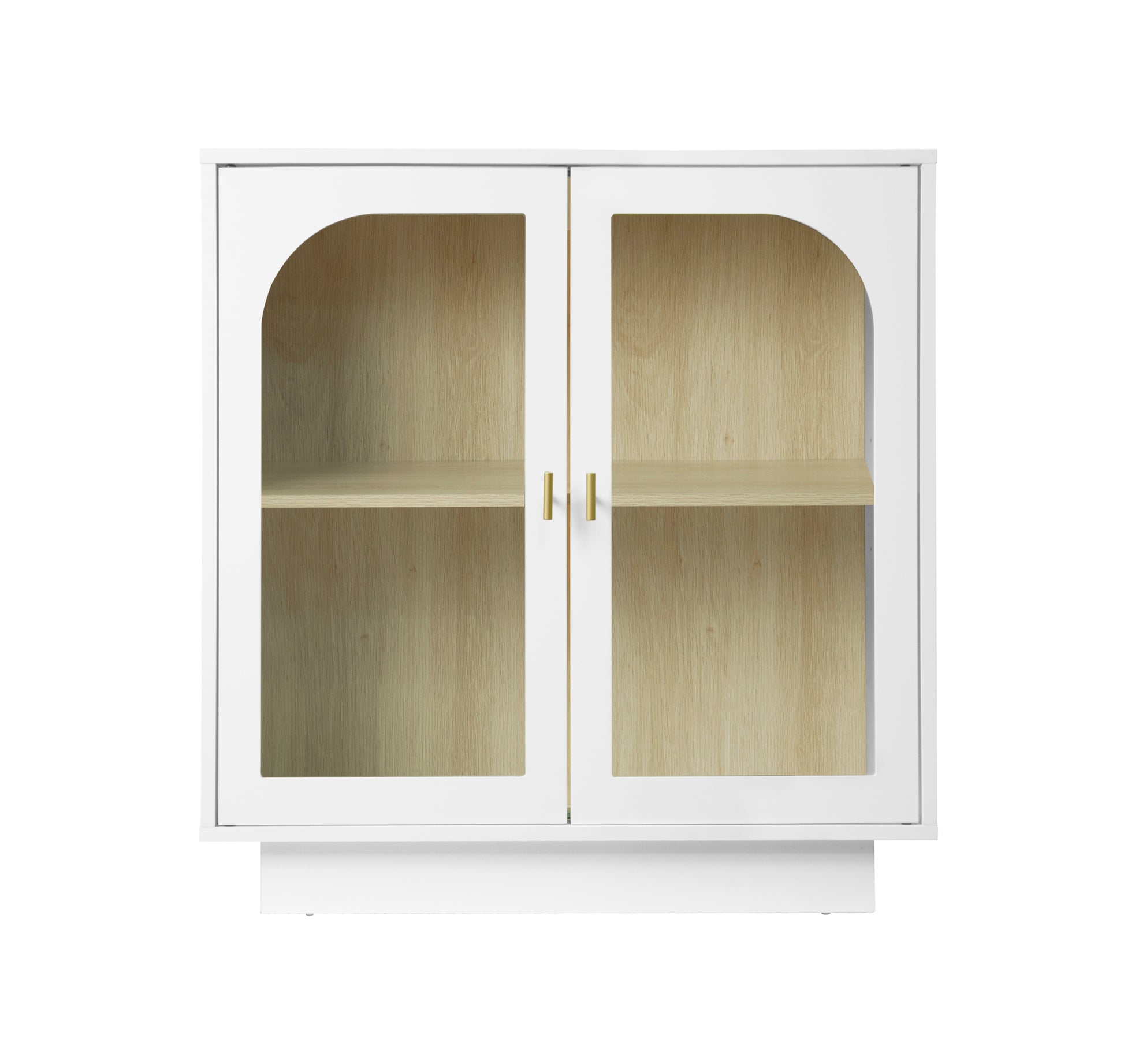 Storage Cabinet With Acrylic Door For Living Room, Dining Room, Study White Particle Board