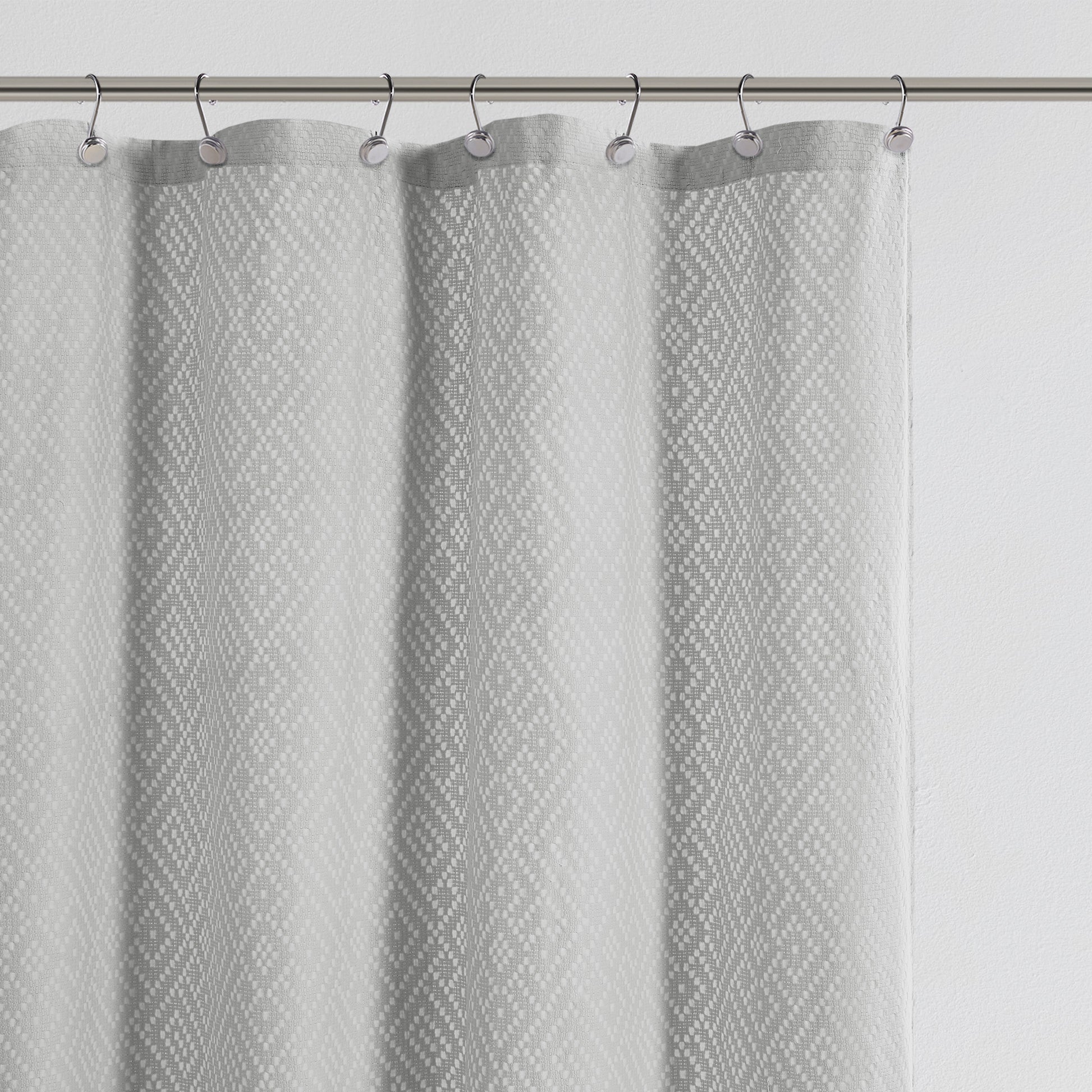 Matelasse Shower Curtain Gray Cotton