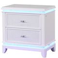 Opium Nightstand In Milky White White White 2 Drawers Bedroom Contemporary,Modern Drawers Wood