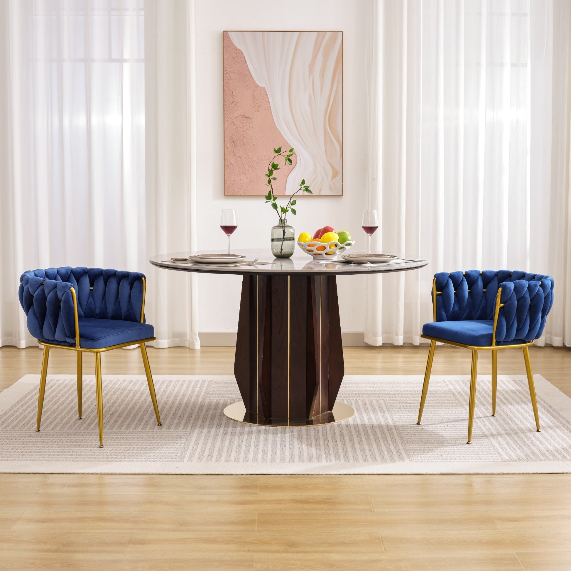 Living Room Chairs,Velvet Makeup Vanity Chair With Back Arm Modern Bedroom Accent Chair Elegant Comfy Single Upholstered Chair With Gold Metal Legs Blue,2 Set Blue Foam Velvet