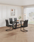 Table And Chair Set, 1 Table With 6 Black Chairs. 0.4 