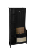 Hall Tree With Bench, Storage Cabinet, Suitable For Living Room, Entryway, Bedroom Black Mdf