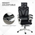 High Back Home Office Chair, Fabric Computer Desk Chair With Adjustable Headrest, Lumbar Support, Armrest, Foot Rest, Reclining Back, Black Black Polyester