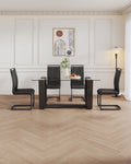 Table And Chair Set, 1 Table With 6 Black Chairs. 0.4 