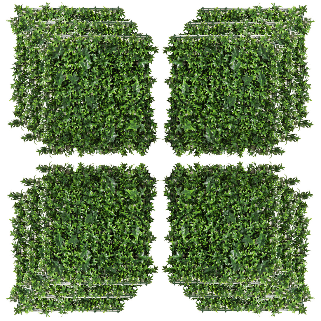 Artificial Grass Wall Panel Backdrop, 12 20" X 20" Boxwood Uv Protection Privacy Coverage Panels For Indoor & Outdoor Decor, Wall & Fence Covering, Sweet Potato, Green Green Polyethylene