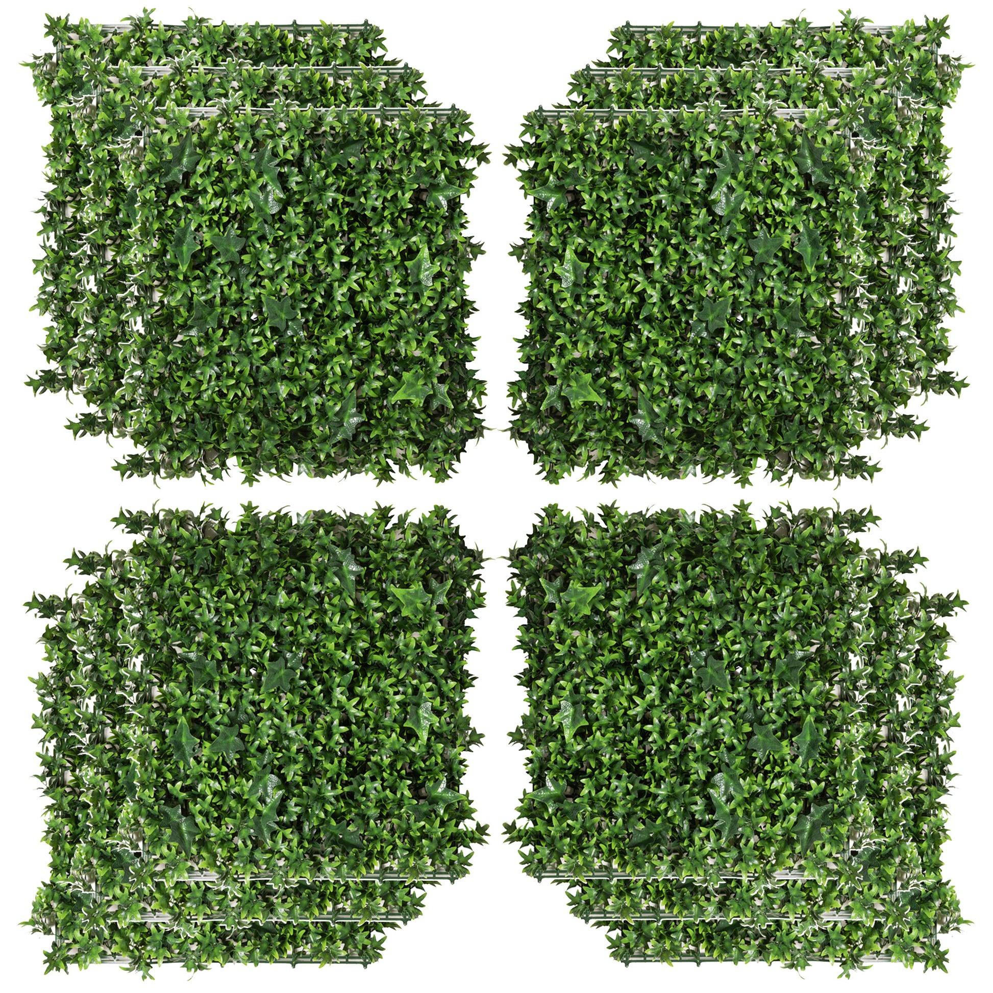 Artificial Grass Wall Panel Backdrop, 12 20" X 20" Boxwood Uv Protection Privacy Coverage Panels For Indoor & Outdoor Decor, Wall & Fence Covering, Sweet Potato, Green Green Polyethylene