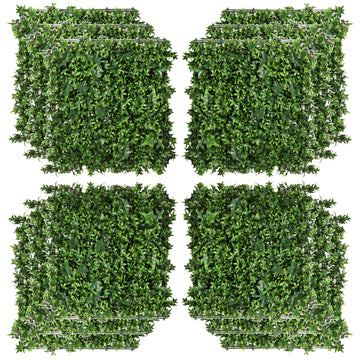 Artificial Grass Wall Panel Backdrop, 12 20" X 20" Boxwood Uv Protection Privacy Coverage Panels For Indoor & Outdoor Decor, Wall & Fence Covering, Sweet Potato, Green Green Polyethylene