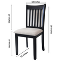 Dining Room Furniture Black Finish Set Of 2 Seating Chairs Cushion Seats Wooden Back Kitchen Breakfast Chairs Solid White Dining Room Rubberwood Slat Back Engineered Wood Black White Painted Foam Dry Clean Rectangular Mid Century Modern,Minimalist,Rustic