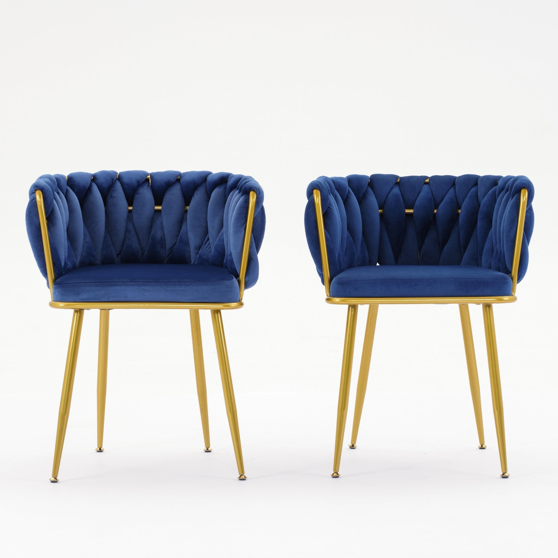 Living Room Chairs,Velvet Makeup Vanity Chair With Back Arm Modern Bedroom Accent Chair Elegant Comfy Single Upholstered Chair With Gold Metal Legs Blue,2 Set Blue Foam Velvet