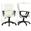 Fabric Office Chair, Computer Desk Chair, Swivel Task Chair With Arms, Adjustable Height, Swivel Wheels, Mid Back, Cream White Cream White Polyester