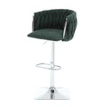 Coolmore Vintage Bar Stools With Back And Footrest Counter Height Dining Chairs 2Pc Set Emerald Boucle