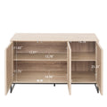 3 Door Cabinet, Accent Storage Cabinet, Suitable For Living Room, Bedroom, Dining Room, Study Natural Particle Board