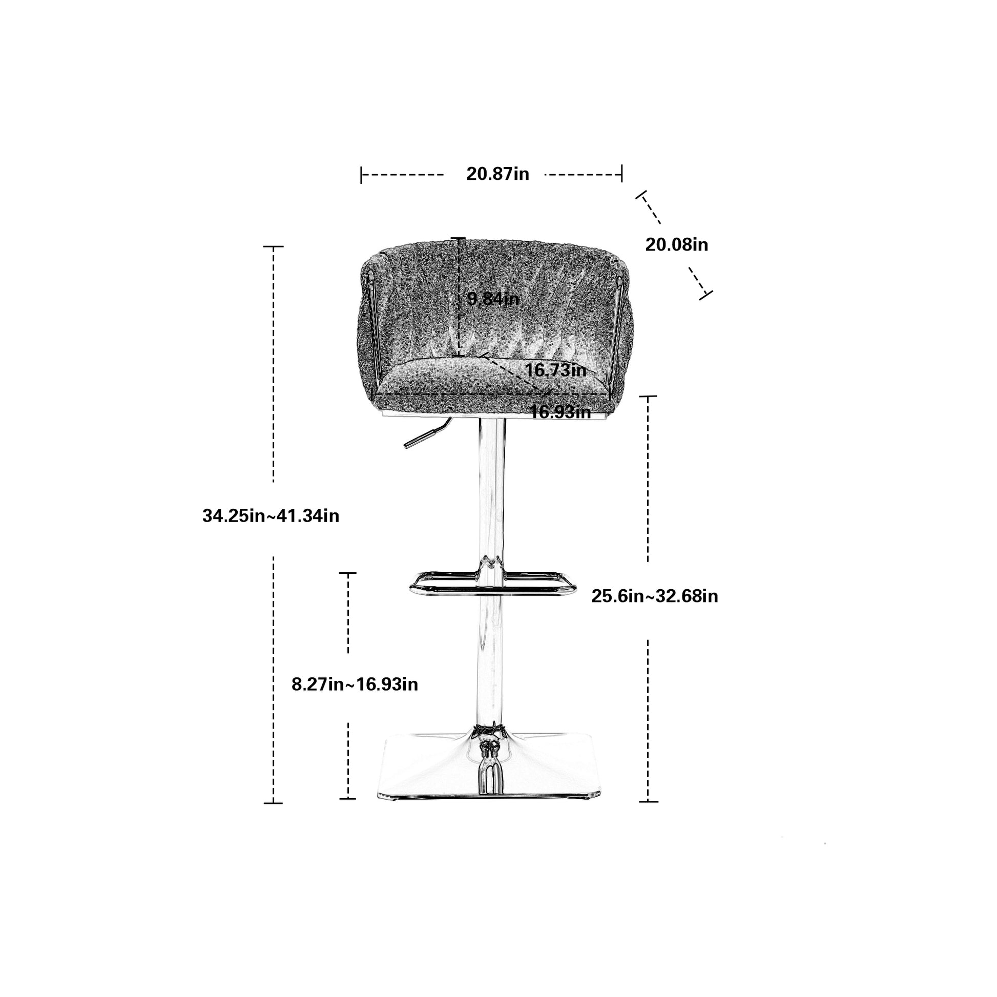 Coolmore Vintage Bar Stools With Back And Footrest Counter Height Dining Chairs 2Pc Set Ivory Boucle