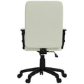 Fabric Office Chair, Computer Desk Chair, Swivel Task Chair With Arms, Adjustable Height, Swivel Wheels, Mid Back, Cream White Cream White Polyester