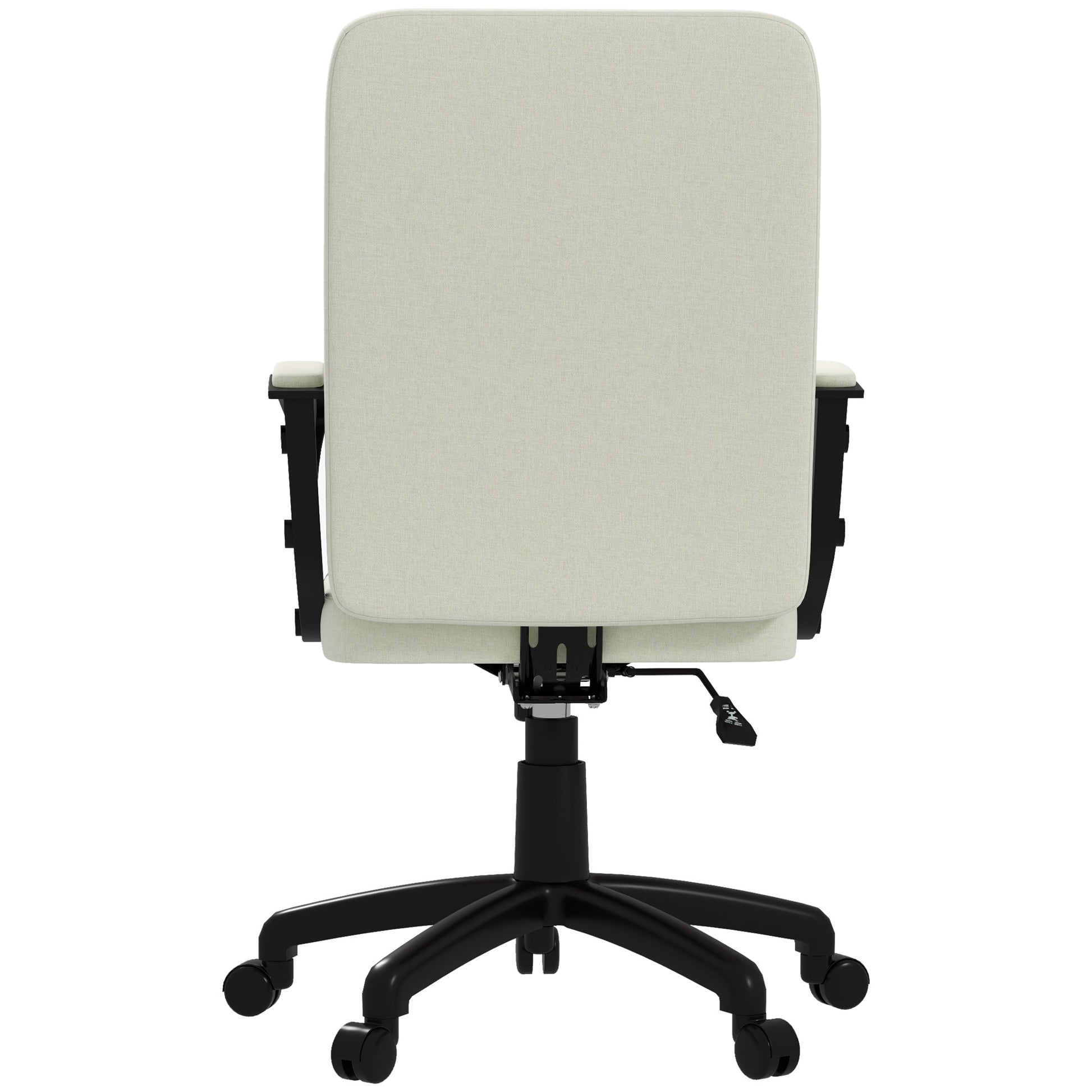 Fabric Office Chair, Computer Desk Chair, Swivel Task Chair With Arms, Adjustable Height, Swivel Wheels, Mid Back, Cream White Cream White Polyester