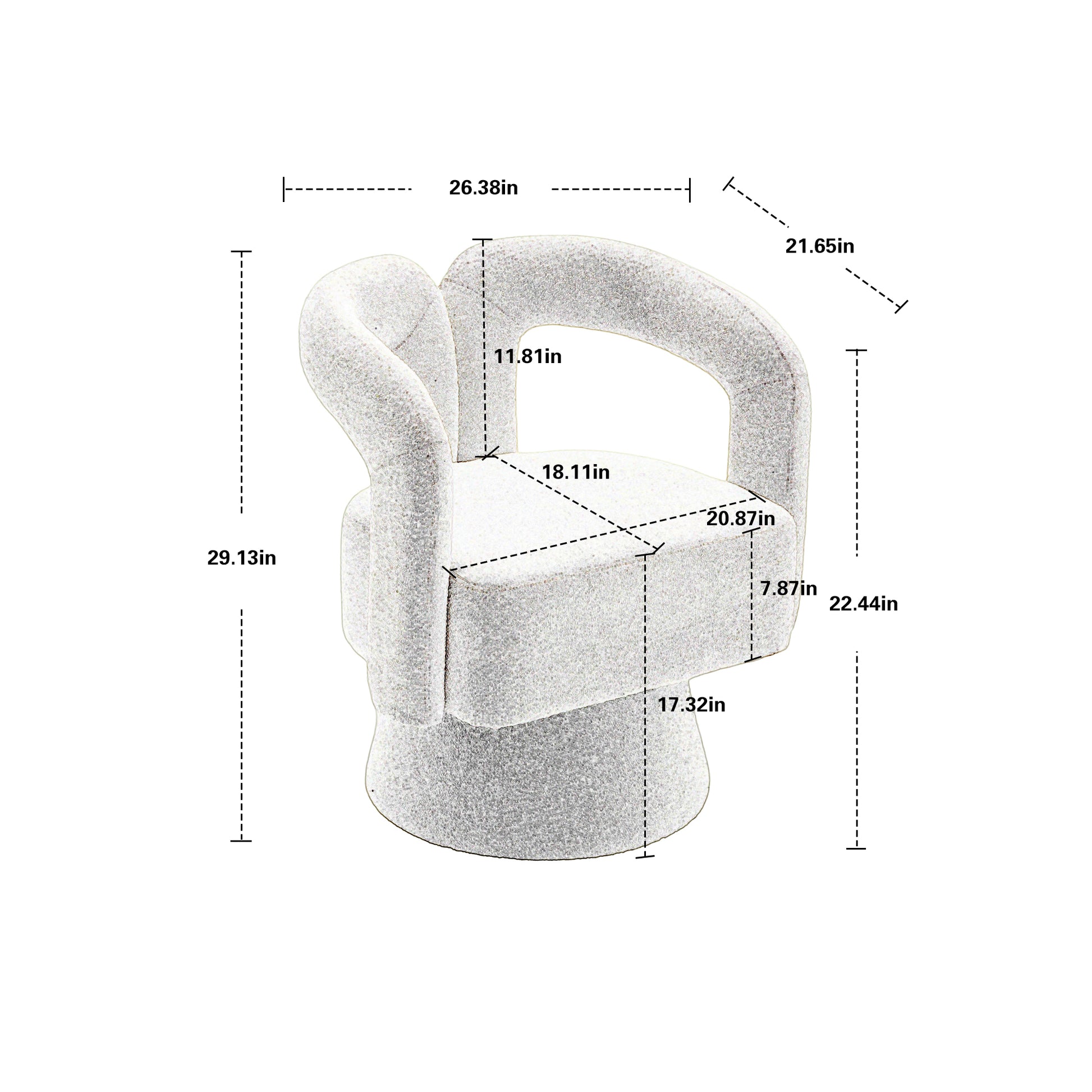 Coolmore 360 Degree Swivel Cuddle Barrel Accent Chairs, Round Armchairs With Wide Upholstered, Fluffy Fabric Chair For Living Room, Bedroom, Office, Waiting Rooms Rose Red Boucle Rose Red Foam Boucle