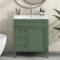 30'' Bathroom Vanity With Top Sink, Modern Bathroom Storage Cabinet With 2 Drawers And A Tip Out Drawer, Single Sink Bathroom Vanity Green Mdf