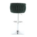Coolmore Vintage Bar Stools With Back And Footrest Counter Height Dining Chairs 2Pc Set Emerald Boucle