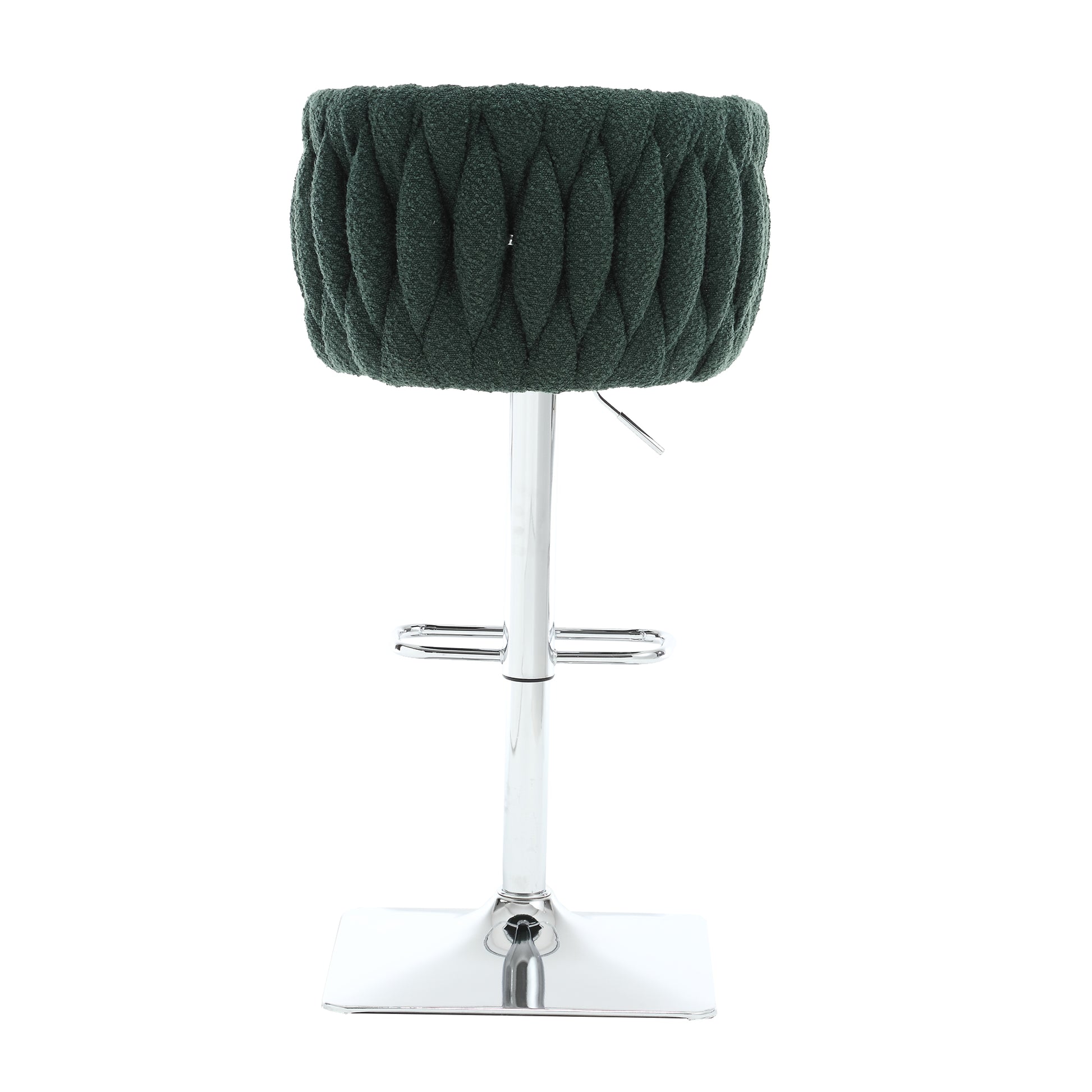 Coolmore Vintage Bar Stools With Back And Footrest Counter Height Dining Chairs 2Pc Set Emerald Boucle