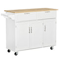 Mobile Kitchen Island with Storage, Kitchen Cart with white-mdf