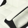 Fabric Office Chair, Computer Desk Chair, Swivel Task Chair With Arms, Adjustable Height, Swivel Wheels, Mid Back, Cream White Cream White Polyester
