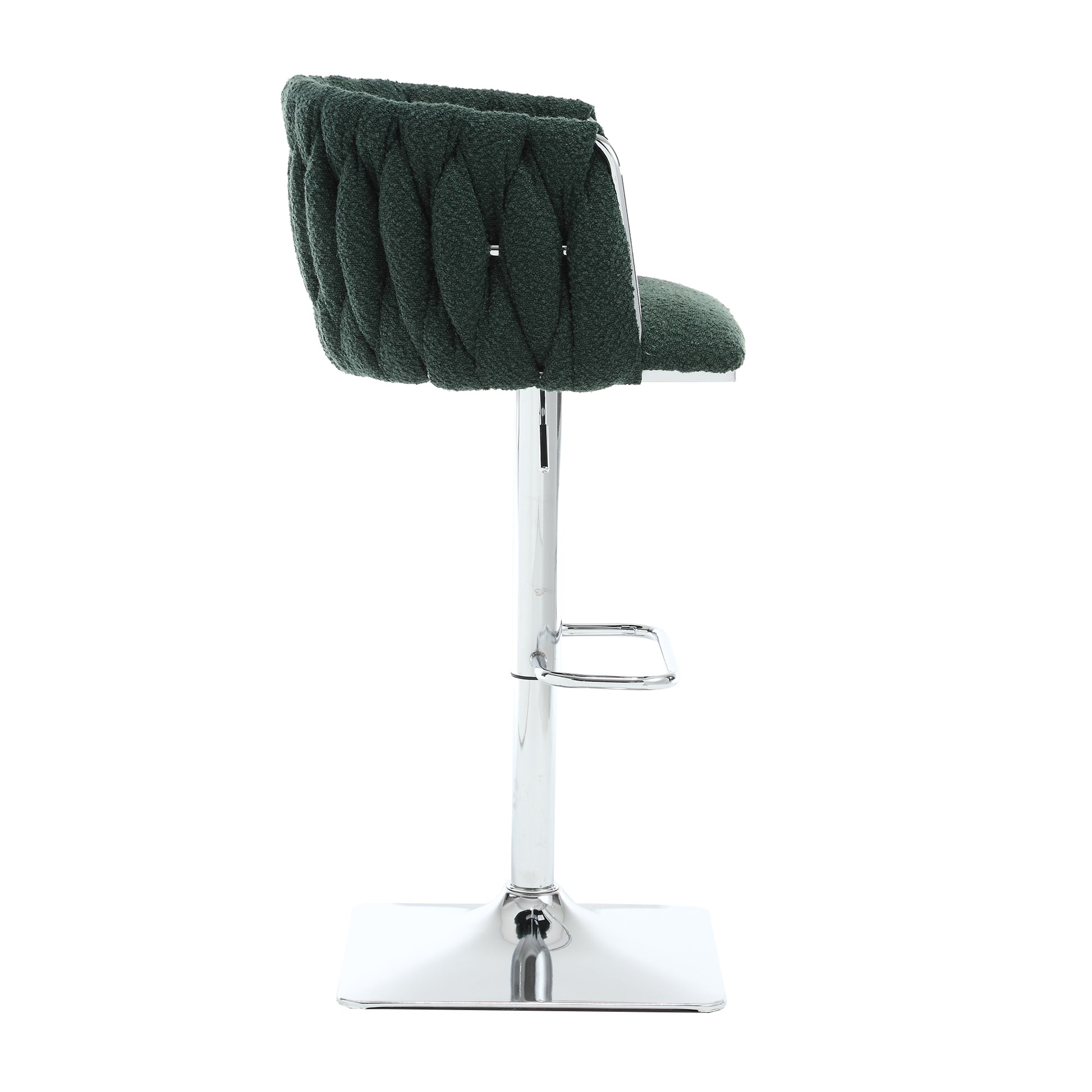 Coolmore Vintage Bar Stools With Back And Footrest Counter Height Dining Chairs 2Pc Set Emerald Boucle