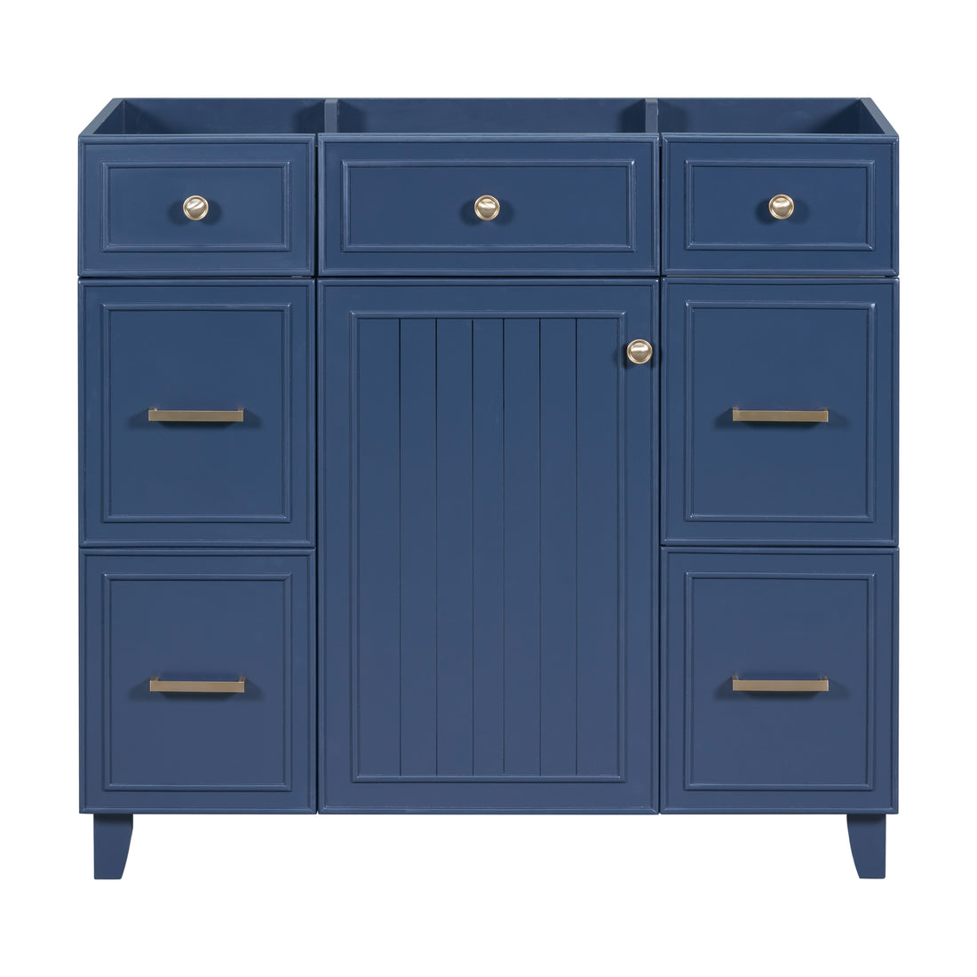 Cabinet Only 36" Bathroom Vanity Blue Navy Blue Solid Wood Mdf