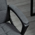 Fabric Office Chair, Computer Desk Chair, Swivel Task Chair With Arms, Adjustable Height, Swivel Wheels, Mid Back, Charcoal Gray Charcoal Grey Linen