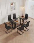 Table And Chair Set, 1 Table With 6 Black Chairs. 0.4 