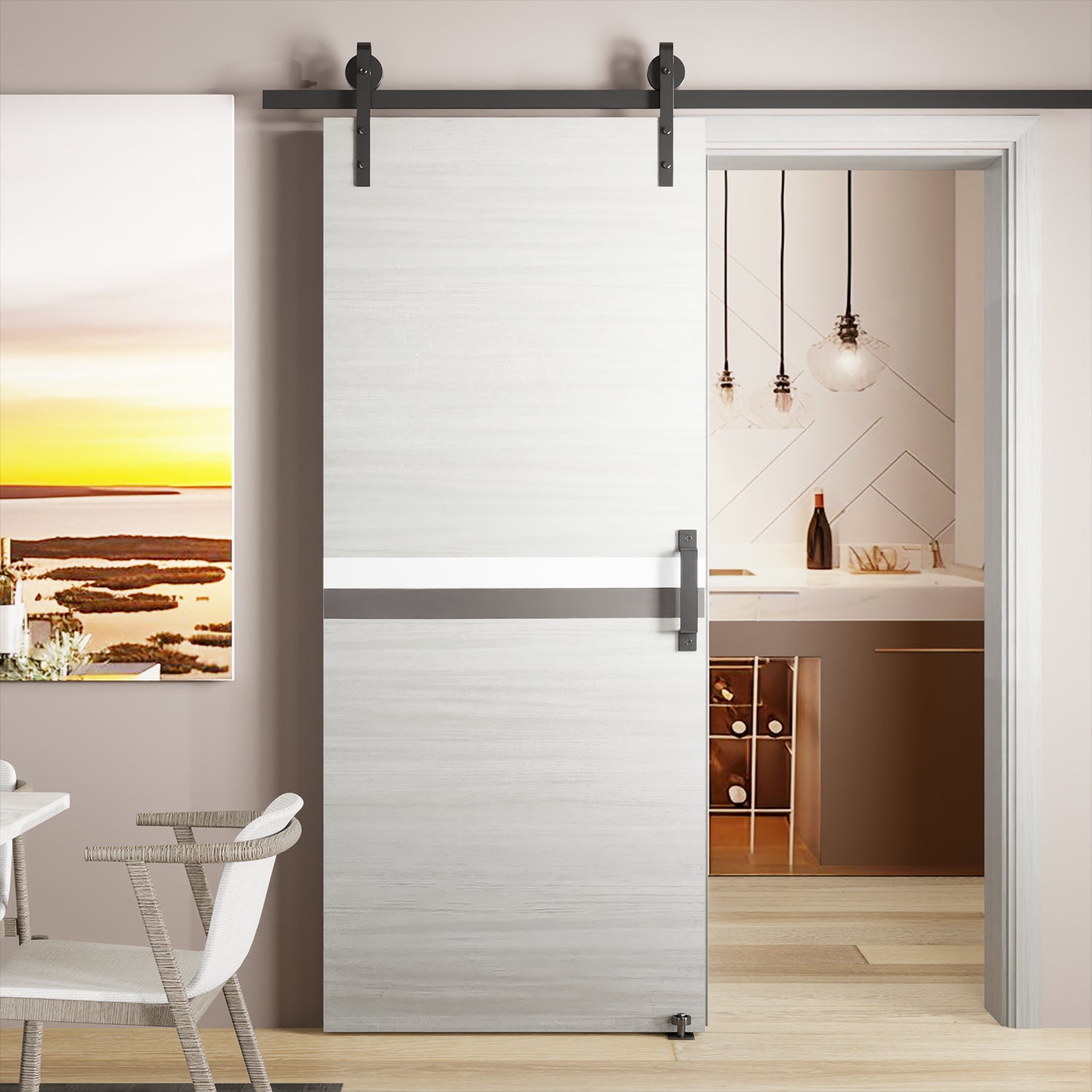 32" X 80" Melamine Integrated Door Slab, Modern Interior Door Leaf, Covered By 2Mm Thick Melamine Protective Layer, Environmental Friendly, Waterproof, Moisture Proof, Anti Deformation Gray Melamine