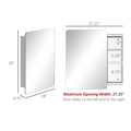 Kleankin 18'' X 26'' 46Cm X 66Cm Wall Mount Bathroom Medicine Cabinet Mirror Sliding Door With 3 Tier Storage Shelf, Stainless Steel, For Living Room Bedroom Office Silver Stainless Steel