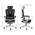 High Back Home Office Chair, Fabric Computer Desk Chair With Adjustable Headrest, Lumbar Support, Armrest, Foot Rest, Reclining Back, Black Black Polyester