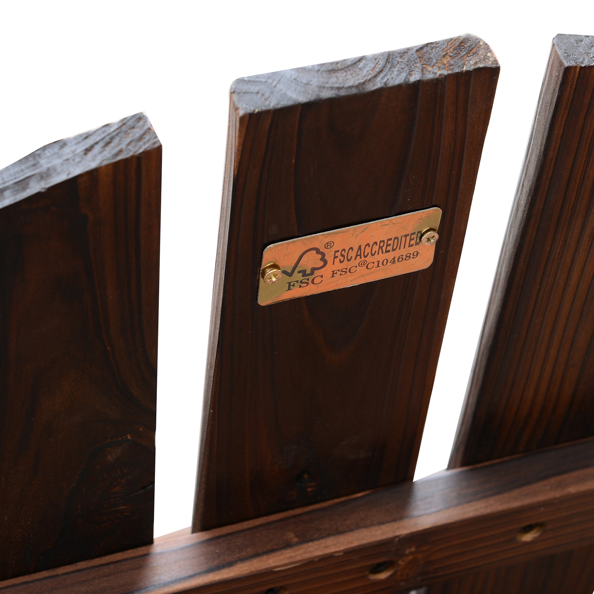 Wooden Adirondack Chair Outdoor Patio Lounge Chair W Ottoman Rustic Brown Natural Wood